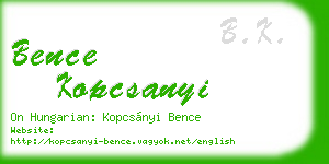 bence kopcsanyi business card