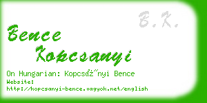 bence kopcsanyi business card